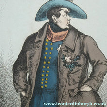 Load image into Gallery viewer, William Heath ORIGINAL 1820s Georgian Satirical Print. King George IV. The Slap up Swell..
