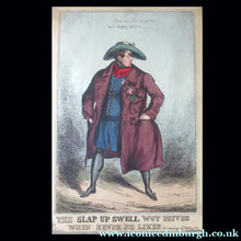 Load image into Gallery viewer, FRAMED William Heath ORIGINAL 1820s Georgian Satirical Print. King George IV. The Slap up Swell...
