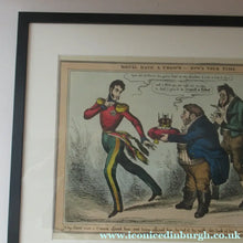 Load image into Gallery viewer, William Heath ORIGINAL Georgian Satirical Print entitled: Who’ll Have a Crown - Now’s Your Time. Published 1830
