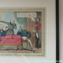 Load image into Gallery viewer, Antique GEORGIAN Satirical Print: Anticipation.  Honi soit qui mal y pense (1830)
