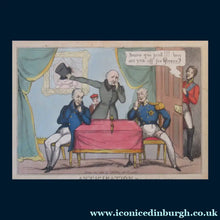 Load image into Gallery viewer, Antique GEORGIAN Satirical Print: Anticipation.  Honi soit qui mal y pense (1830)
