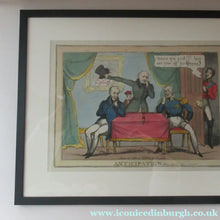 Load image into Gallery viewer, Antique GEORGIAN Satirical Print: Anticipation.  Honi soit qui mal y pense (1830)
