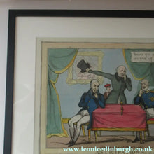 Load image into Gallery viewer, Antique GEORGIAN Satirical Print: Anticipation.  Honi soit qui mal y pense (1830)
