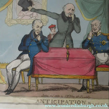 Load image into Gallery viewer, Antique GEORGIAN Satirical Print: Anticipation.  Honi soit qui mal y pense (1830)
