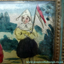Load image into Gallery viewer, 1830s Continental Trinket Box; with quirky painting on the lid &amp; antique mirror inside
