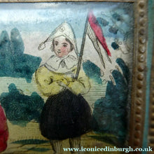 Load image into Gallery viewer, 1830s Continental Trinket Box; with quirky painting on the lid &amp; antique mirror inside
