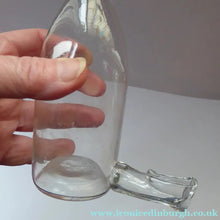 Load image into Gallery viewer, RARE GEORGIAN GLASS Bird Feeder with a Small Bristol Blue Finial; 1830s
