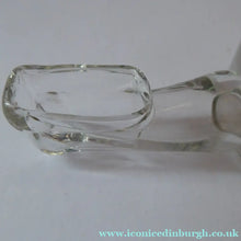 Load image into Gallery viewer, RARE GEORGIAN GLASS Bird Feeder with a Small Bristol Blue Finial; 1830s
