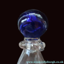 Load image into Gallery viewer, RARE GEORGIAN GLASS Bird Feeder with Bristol Blue Knop Finial; 1830s - British Glass
