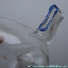 Load image into Gallery viewer, RARE GEORGIAN GLASS Bird Feeder with Bristol Blue Knop Finial; 1830s 
