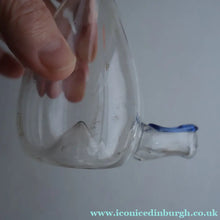 Load image into Gallery viewer, RARE GEORGIAN GLASS Bird Feeder with Bristol Blue Knop Finial; 1830s 
