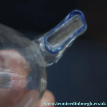 Load image into Gallery viewer, RARE GEORGIAN GLASS Bird Feeder with Bristol Blue Knop Finial; 1830s 
