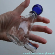Load image into Gallery viewer, RARE GEORGIAN GLASS Bird Feeder with Bristol Blue Knop Finial; 1830s 
