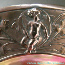 Load image into Gallery viewer, 1850s Antique Cast Copper ART UNION Tazza featuring Rims Decorations with Putti Frolicking in Scrolling Foliage
