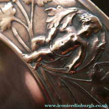 Load image into Gallery viewer, 1850s Antique Cast Copper ART UNION Tazza featuring Rims Decorations with Putti Frolicking in Scrolling Foliage
