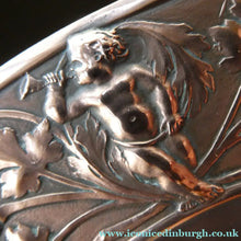 Load image into Gallery viewer, 1850s Antique Cast Copper ART UNION Tazza featuring Rims Decorations with Putti Frolicking in Scrolling Foliage
