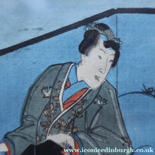 Load image into Gallery viewer, ANTIQUE Japanese Print by Utagawa Kunisada (1786 - 1865). The Colour Print Contest of a Modern Genj. Dated 1852

