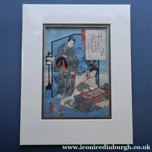 Load image into Gallery viewer, ANTIQUE Japanese Print by Utagawa Kunisada (1786 - 1865). The Colour Print Contest of a Modern Genj. Dated 1852

