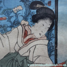 Load image into Gallery viewer, ANTIQUE Japanese Print by Utagawa Kunisada (1786 - 1865). The Colour Print Contest of a Modern Genj. Dated 1852

