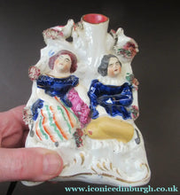 Load image into Gallery viewer, 1850s Spill Vase of a Sleeping Couple with Birds in Nests

