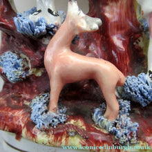 Load image into Gallery viewer, Miniature 1850s Staffords;hire Spill Vase with Two Figures and a Deer
