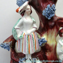 Load image into Gallery viewer, Miniature 1850s Staffords;hire Spill Vase with Two Figures and a Deer
