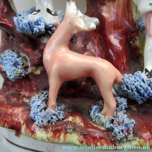 Load image into Gallery viewer, Miniature 1850s Staffords;hire Spill Vase with Two Figures and a Deer

