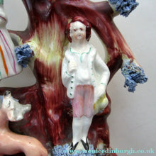 Load image into Gallery viewer, Miniature 1850s Staffords;hire Spill Vase with Two Figures and a Deer
