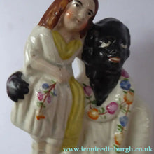 Load image into Gallery viewer, Victorian Staffordshire ANTIQUE Figurine of Uncle Tom and Little Eva  (c 1855). Literary Interest: Uncle Tom's Cabin
