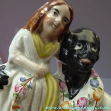 Load image into Gallery viewer, Victorian Staffordshire ANTIQUE Figurine of Uncle Tom and Little Eva  (c 1855). Literary Interest: Uncle Tom's Cabin
