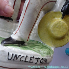 Load image into Gallery viewer, Victorian Staffordshire ANTIQUE Figurine of Uncle Tom and Little Eva  (c 1855). Literary Interest: Uncle Tom's Cabin
