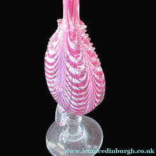 Load image into Gallery viewer, Antique Cranberry Nailsea Glass Bellows Flask Bottle
