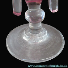 Load image into Gallery viewer, Antique Cranberry Nailsea Glass Bellows Flask Bottle
