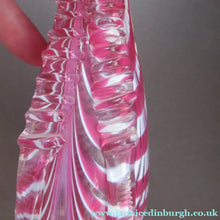 Load image into Gallery viewer, Antique Cranberry Nailsea Glass Bellows Flask Bottle
