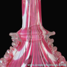 Load image into Gallery viewer, Antique Cranberry Nailsea Glass Bellows Flask Bottle
