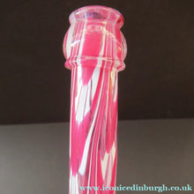 Load image into Gallery viewer, Antique Cranberry Nailsea Glass Bellows Flask Bottle
