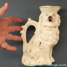 Load image into Gallery viewer, Unusual Victorian Staffordshire King Charles Spaniels Jug; circa 1860
