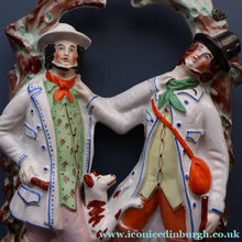 Load image into Gallery viewer, RARE 1860s Staffordshire Figurine. HISTORICAL INTEREST. Thomas Smith Confronting the Poacher William Collier
