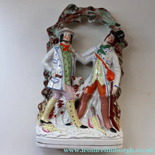 Load image into Gallery viewer, RARE 1860s Staffordshire Figurine. HISTORICAL INTEREST. Thomas Smith Confronting the Poacher William Collier
