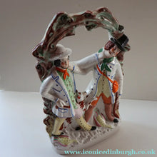 Load image into Gallery viewer, RARE 1860s Staffordshire Figurine. HISTORICAL INTEREST. Thomas Smith Confronting the Poacher William Collier

