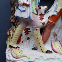 Load image into Gallery viewer, RARE 1860s Staffordshire Figurine. HISTORICAL INTEREST. Thomas Smith Confronting the Poacher William Collier

