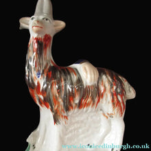 Load image into Gallery viewer, Large Matching Pair Staffordshire Figurines. Man and Woman at a Well with Goats. Antique 1860s
