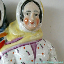 Load image into Gallery viewer, Antique Victorian Pottery Figurine of Two Scottish Newhaven Fishwives; c 1860
