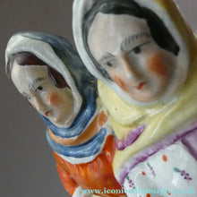 Load image into Gallery viewer, Antique Victorian Pottery Figurine of Two Scottish Newhaven Fishwives; c 1860
