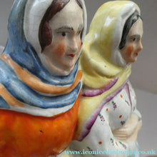 Load image into Gallery viewer, Antique Victorian Pottery Figurine of Two Scottish Newhaven Fishwives; c 1860
