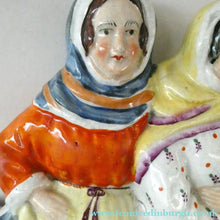 Load image into Gallery viewer, Antique Victorian Pottery Figurine of Two Scottish Newhaven Fishwives; c 1860
