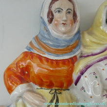 Load image into Gallery viewer, Antique Victorian Pottery Figurine of Two Scottish Newhaven Fishwives; c 1860
