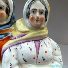 Load image into Gallery viewer, Antique Victorian Pottery Figurine of Two Scottish Newhaven Fishwives; c 1860
