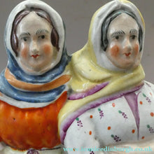 Load image into Gallery viewer, Antique Victorian Pottery Figurine of Two Scottish Newhaven Fishwives; c 1860
