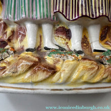 Load image into Gallery viewer, Antique Victorian Pottery Figurine of Two Scottish Newhaven Fishwives; c 1860
